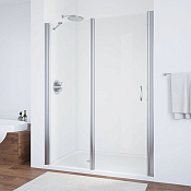 Vegas Glass Душевая дверь в нишу 155x189h см, проф. хром стекло 6мм прозр. EP-F-1 155 08 01 L