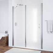 Vegas Glass Душевая дверь в нишу 155x189h см, проф. хром стекло 6мм сатин EP-F-1 155 08 10 L