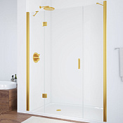 Vegas Glass Душевая дверь в нишу 130x189h см, проф. золото стекло 6мм прозр. AFP-F 130 09 01 L