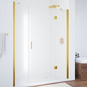 Vegas Glass Душевая дверь в нишу 130x189h см, проф. золото стекло 6мм сатин AFP-F 130 09 10 R
