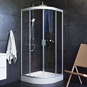 Am.Pm Gem Душевой уголок 90х90х190h см, стекло прозрачное 5 мм, без поддона, цвет: хром матовый W90G-401-090WT