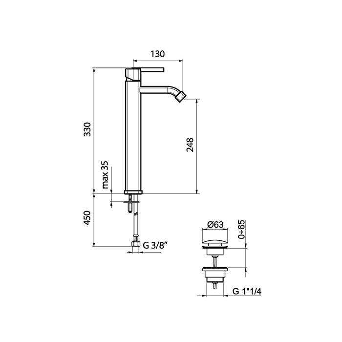 Webert Azeta Смеситель для раковины, цвет: хром AZ830402015
