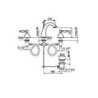 Webert Dorian Смеситель для раковины, цвет: хром/белый DO750101015