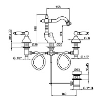 Webert Dorian Смеситель для биде, цвет: хром/белый DO710502015