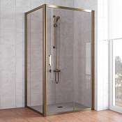 Vegas Glass Душевой уголок 100x190h см, проф. бронза стекло 6мм бронза ZP+ZPV 100*100 05 05