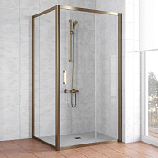 Vegas Glass Душевой уголок 100x190h см, проф. бронза стекло 6мм прозр. ZP+ZPV 100*100 05 01