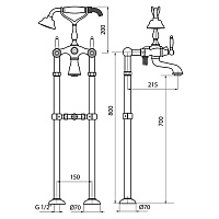 Webert Dorian Смеситель для ванны, цвет: золото/белый DO720801010