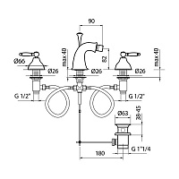 Webert Dorian Смеситель для биде, цвет: золото/белый DO710202010