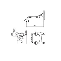 Webert Dorian Смеситель для душа, цвет: бронза/белый DO760101065