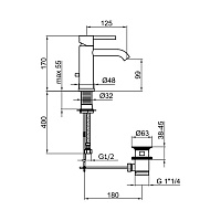 Webert Elio Смеситель для раковины, цвет: черный матовый/хром EL830102564