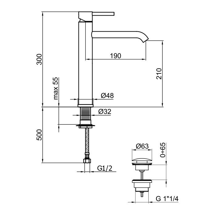 Webert Elio Смеситель для раковины, цвет: черный матовый/хром EL830402564