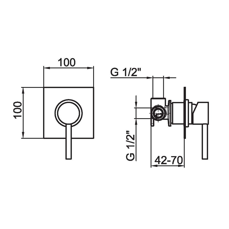 Webert Elio Смеситель для душа встраиваемый в стену, цвет: никель EL880101345