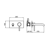 Webert Elio Встраиваемый cмеситель для раковины, настенный, цвет: черный матовый EL830606560