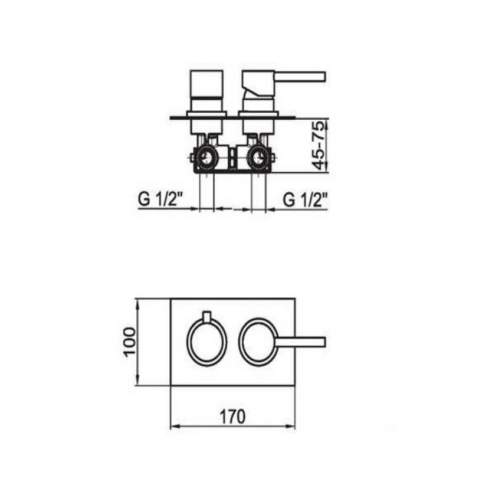 Webert Elio Встраиваемый смеситель для ванны, цвет: черный матовый EL860101560
