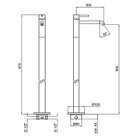 Webert Elio Смеситель для раковины, напольный, цвет: никель EL832101345