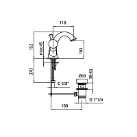 Webert Karenina Смеситель для раковины, цвет: золото/кристаллы Swarovski KA700102010