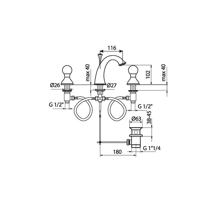 Webert Karenina Смеситель для раковины, цвет: хром/кристаллы Swarovski KA750101015