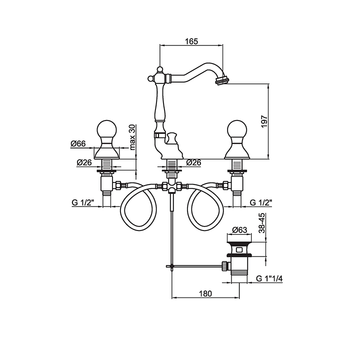 Webert Karenina Смеситель для раковины, цвет: хром/кристаллы Swarovski KA750202015