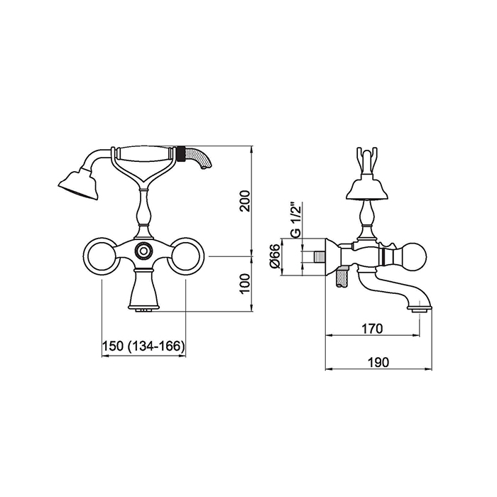 Webert Karenina Смеситель для ванны, цвет: хром/золото/кристаллы Swarovski KA720201017