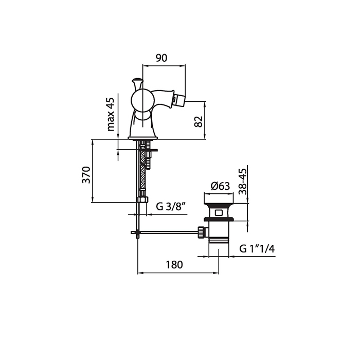 Webert Karenina Смеситель для биде, цвет: хром/кристаллы Swarovski KA710102015