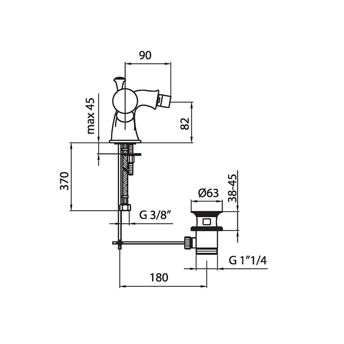 Webert Karenina Смеситель для биде, цвет: хром/золото/кристаллы Swarovski KA710102017