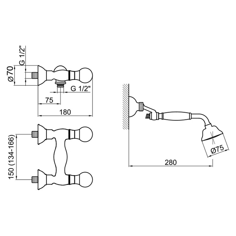 Webert Karenina Смеситель для душа, цвет: хром/кристаллы Swarovski KA760101015