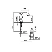 Webert Karenina Смеситель для раковины, цвет: хром/золото/кристаллы Swarovski KA700102017
