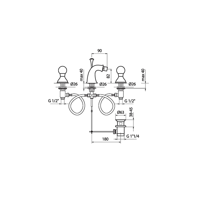 Webert Karenina Смеситель для биде, цвет: хром/кристаллы Swarovski KA710202015