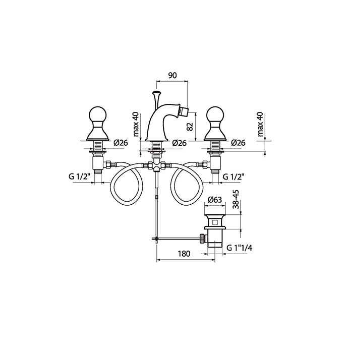 Webert Karenina Смеситель для биде, цвет: бронза/кристаллы Swarovski KA710202065