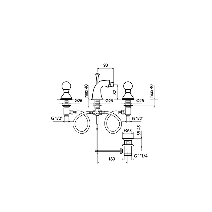 Webert Karenina Смеситель для биде, цвет: золото/кристаллы Swarovski KA710202010
