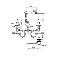 Webert Karenina Смеситель для раковины, цвет: хром/золото/кристаллы Swarovski KA750202017