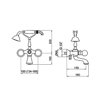 Webert Karenina Смеситель для ванны, цвет: хром/кристаллы Swarovski KA720201015