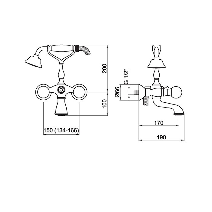 Webert Karenina Смеситель для ванны, цвет: золото/кристаллы Swarovski KA720201010