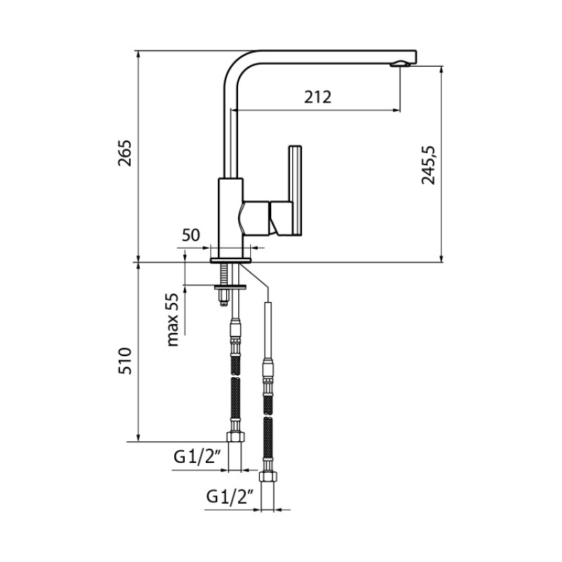 Webert Kitchen Keo Смеситель для кухни, цвет: хром KE920302015