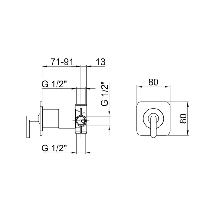 Webert Living Встраиваемый смеситель для душа, цвет: черный матовый LV880101560