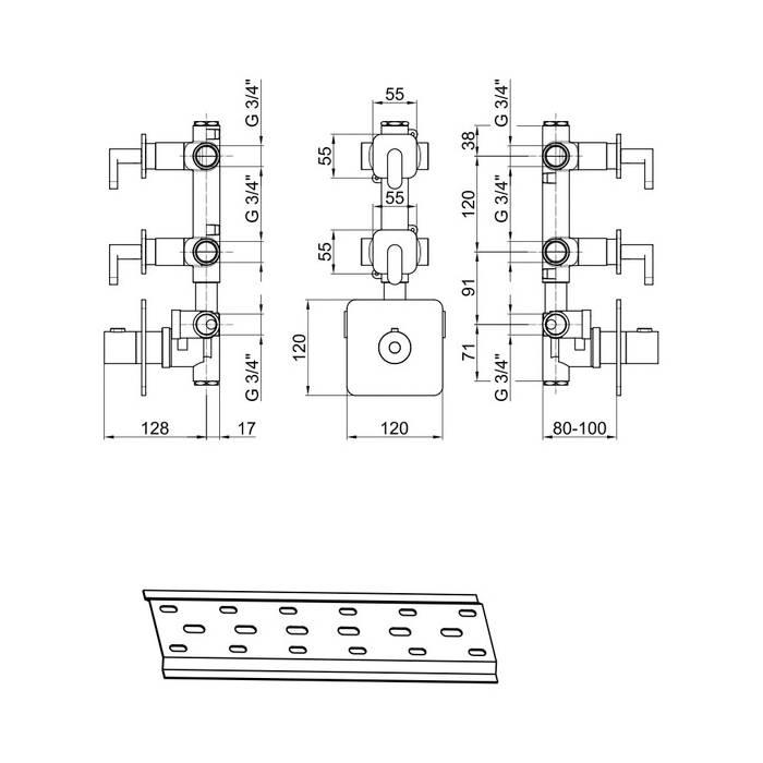 Webert Living Смеситель для душа, термостатический, цвет: черный матовый LV971402560