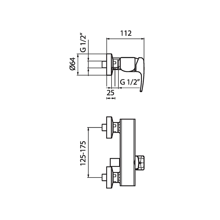 Webert Kimono Смеситель для душа, цвет: хром KI870102015