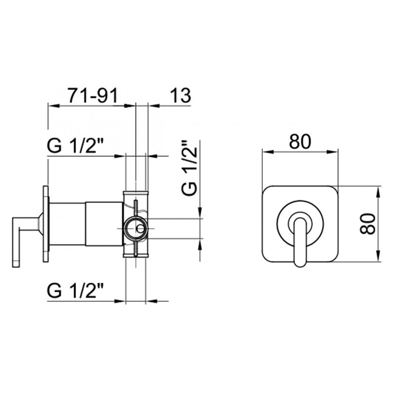 Webert Living Смеситель для душа встраиваемый в стену, цвет: никель LV880101345