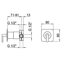 Webert Living Смеситель для душа встраиваемый в стену, цвет: никель LV880101345