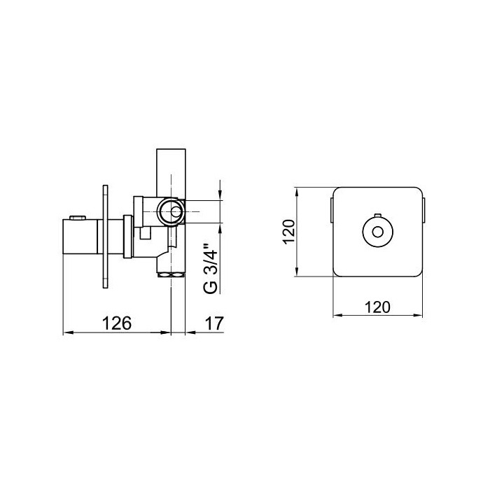 Webert Living Смеситель термостатический для душа, цвет: никель LV972101345