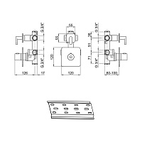 Webert Living Встраиваемый смеситель для душа, термостат, настенный, цвет: черный мат. LV971302560