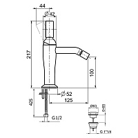 Webert Opera Смеситель для биде, с донным клапаном, цвет: черный матовый OA840102560