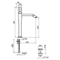 Webert Opera Смеситель для раковины, с донным клапаном, цвет: черный матовый OA830402560