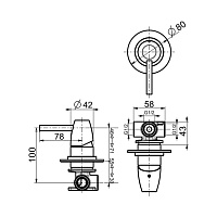 Webert Opera Moderna Встраиваемый смеситель для душа, цвет: черный матовый OE880101560