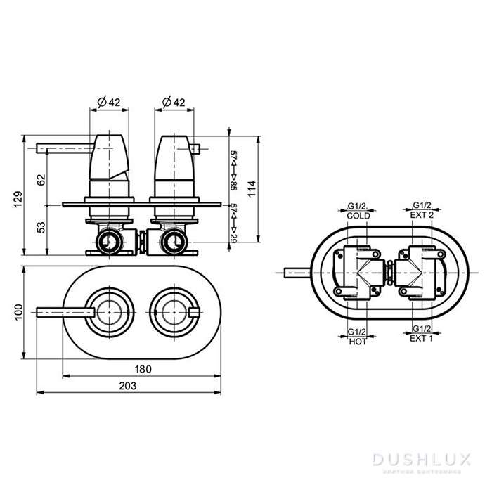 Webert Opera Moderna Встраиваемый смеситель для ванны, цвет: черный матовый OE860101560
