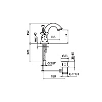 Webert Ottocento Смеситель для биде, цвет: золото OT710102010