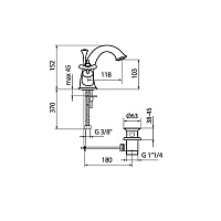 Webert Ottocento Смеситель для раковины, цвет: бронза OT700102065