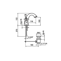 Webert Ottocento Смеситель для раковины, цвет: золото OT700102010