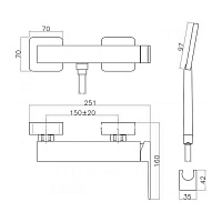 Webert Pegaso Смеситель для душа, с душевым гарнитуром, цвет: хром PE870101015