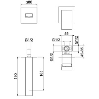 Webert Pegaso Смеситель для раковины настенный, цвет: золото PE830606010